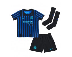 Inter Milan Nicolo Barella #23 Domáci Detský futbalový dres 2025-26 Krátky Rukáv (+ trenírky)
